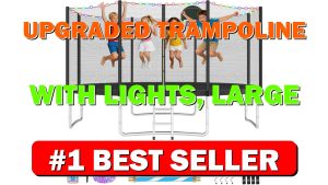 Upgraded Trampoline with Lights, Large Outdoor Trampoline with Sprinkler,Basketball Hoo - B0728DXYZT