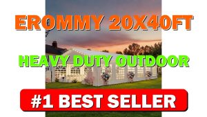 EROMMY 20x40FT Heavy Duty Outdoor Party Tent, White Wedding Canopy with Removable - B0F5M37JXH