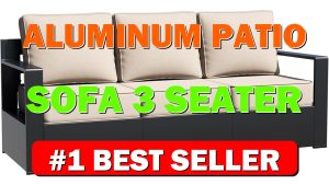 Aluminum Patio Sofa 3-Seater Outdoor Couch with 6" Thick Removable Cushions, - B0GTBP5515