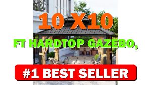 10 X10 ft Hardtop Gazebo, Galvanized Steel Double Roof with Curtains and - B0GY96S68S