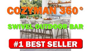 Cozyman 360° Swivel Outdoor Bar Stools Set of 4, Modern Aluminum Wicker - B0DWDZ3CT3