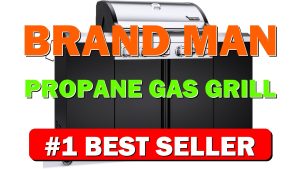 Brand-Man Propane Gas Grill Island Outdoor Kitchen & Storage Cabinets, 52000 BTUs - B0F3XK5CCQ