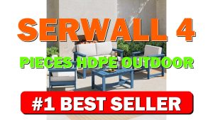 SERWALL 4 Pieces HDPE Outdoor Sofa Set with Cushions, All Weather Use - B0F43LBZPC