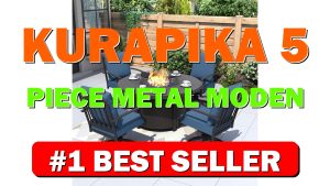 Kurapika 5 Piece Metal Moden Outdoor Patio Furniture Set with Round Fire - B0GQ3734YP
